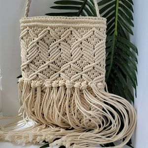 Macrame crossbody purse